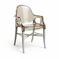 Transparent acrylic dining chair with armrests in smoky gray color 45 x 55 x 85cm