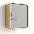 Wooden wall-mounted cabinet with gray door and dimensions 40 x 40 x 15cm