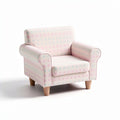 Children's armchair with geometric pattern upholstery and wooden legs 70 x 60 x 70cm