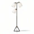 Three-bulb floor lamp with adjustable shades black and white 20 x 20 x 150cm